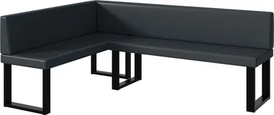 Produktbild von MEBLINI Eckbank für Esszimmer - Küchenbank - Essecke - Sitzecke Küche - ERIC - U-Beine 142x196x87cm Links - Dunkelgrau Kunstleder