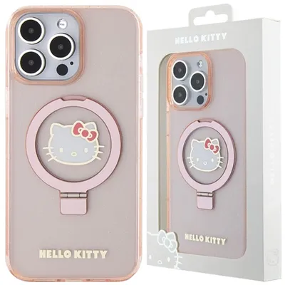 Produktbild von Hello Kitty Ringständer Glitter Electrop Logo MagSafe - iPhone 15 Pro Max Hülle (Pink)