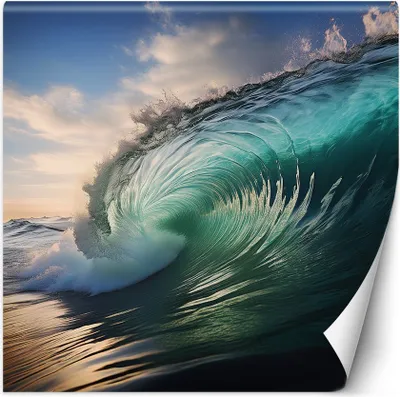 Produktbild von Vlies fototapete Welle Meerwasser Natur 300x300 cm Feeby Blau inkl. Kleber einfache Montage