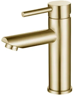 Obrázek produktu pro Koupelnová baterie z nerezové oceli – výška 8,5 cm – dvojitá rukojeť – směšovací baterie pro teplou a studenou vodu