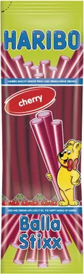 Obrázok produktu pre Haribo Balla Stixx Cherry Veggie ovocné žuvačky 200g