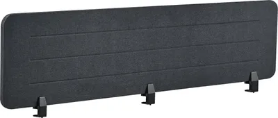 Produktbild von BELIANI Schreibtisch Trennwand Dunkelgrau Stoff PET Kunststoff 180 x 40 cm zum Klemmen Befestigungsklammern Schallschutz Sichtschutz Büro Home Office
