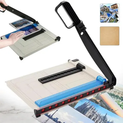 Obrázek produktu pro Řezačka papíru – řezačka papíru s ochranou – formáty A4, B5, A5, B6 a B7 – pro scrapbooking – bílá barva