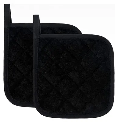 Produktbild von Schwarze Topflappen, 2 Stück 43,2 x 43,2 cm Hitzebeständige Matten für die Küche