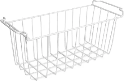 Produktbild von TroniTechnik® Aufbewahrungskorb 47cmx18cmx20cm, Einlegekorb, Gefrierschrank Organizer, Drahtkorb aus Eisen mit PE-Beschichtung, Weiß