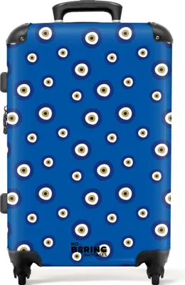Produktbild von NoBoringSuitcases.com Hartschalen Koffer Mittelgroß 67x43x25 cm, 72L, Bunte Drucke für Frauen: Blaue griechische Augen, Reisekoffer mit 4 Rollen
