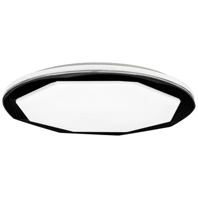 Image de Plafonnier LED rond avec télécommande OPTIMA blanc et noir 52 W, nuances de blanc, 3640 lm, plastique, dimensions : 6 x 48 x 48 cm, IP20, Milagro