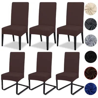 Imagen del producto de Juego de 6 fundas elásticas y removibles para sillas de comedor