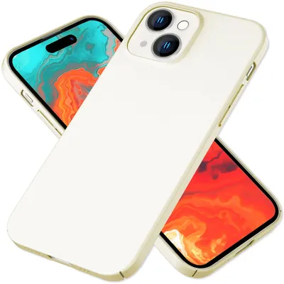 Image de Housse fine 0,5mm pour iPhone 15 Plus Hard Case Ultra Slim Handyhülle Creme Beige