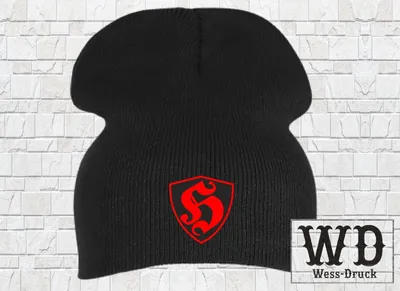 Produktbild von Wessdruck Hooligan Mütze Schwarz Rot