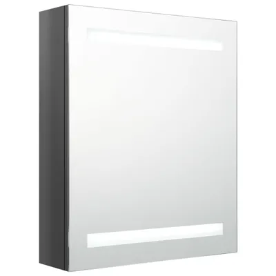 Obrázek produktu pro vidaXL LED zrcadlová skříňka do koupelny lesklá šedá 50x14x60 cm
