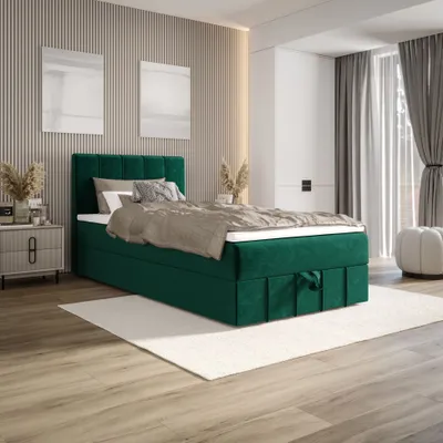Obrázek produktu pro Jednolůžková boxspringová postel 120x200 MADLEN 1 - zelená