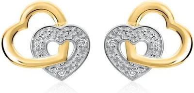 Produktbild von Herzohrstecker aus 14K Gold mit Diamanten von Unique