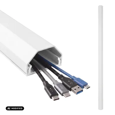 Produktbild von Maclean-Kabelabdeckleiste aus Aluminium 33 x 18 x 750 mm weiß MCTV-897 W