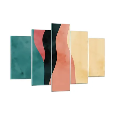 Produktbild von Bilder auf glas - 5 Teile - Mehrfarbig Abstraktion Modern - 150x100cm - Glasbilder - Wandbilder - Bilder - Wanddekoration aus Glas - Glas Bilder - Wandbild auf Glas - GEA150x100-4820