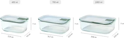 Immagine prodotto di Mepal set glas easyclip 3-teilig (2x700 ml+1500ml) - nordic sage 242 x 172 x 148 106185094700