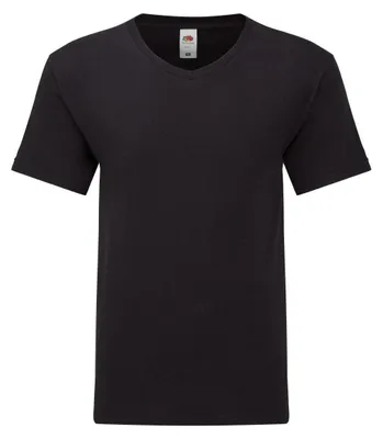 Obrázok produktu pre Fruit of the Loom – Pánske tričko „Iconic 150“ s výstrihom do V FK3357 (5XL) (čierne)