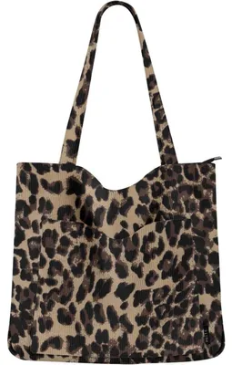 Produktbild von Damen Tote Bag Shopper Umhängetasche Cord Beuteltasche Leopardenmuster 45x40x11 cm