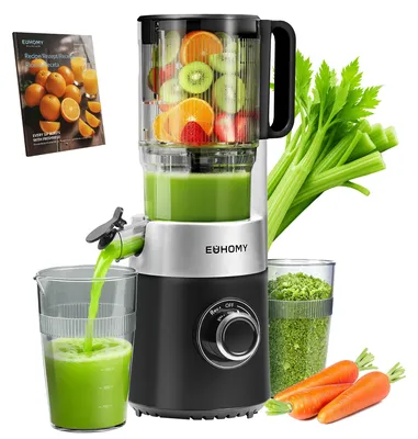 Productafbeelding van EUHOMY sapcentrifuge, slow juicer, geschikt voor het persen van groenten en fruit, met een diameter van 135 mm