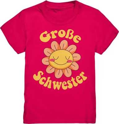 Produktbild von Große Schwester T-Shirt Blume Große Schwester Geschenk – Sorbet / 134/146 (9-11)