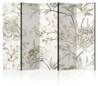 Produktbild von LUMASOUL Paravent einseitiger, Paravent Raumteiler Innen, Blumen Motiv, 225x172 cm