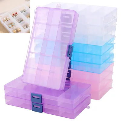 Immagine prodotto di Omgoods - Set di contenitori in plastica con 12 pezzi e scomparti, ideali per progetti creativi