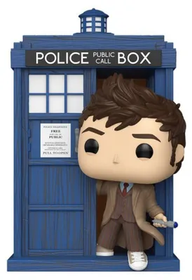 Productafbeelding van Doctor Who POP! Rides Deluxe Vinyl Figuur: De Tiende Dokter met de TARDIS, 9 cm