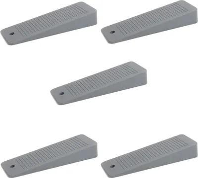 Produktbild von 5x sossai Türkeile aus Hartgummi in Grau Türstopper Türpuffer Keil Türkeil