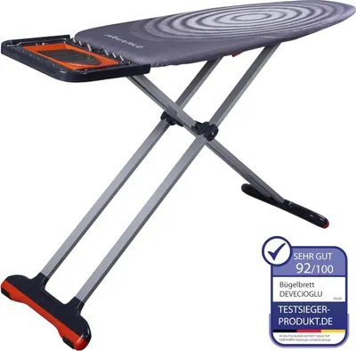 Produktbild von Bügelbrett, Bügeleisen Ablage, Bügelbrettbezug 46x127cm, Höhe 80-105cm, Schwarz