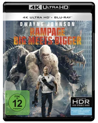 Produktbild von PLAION Rampage: Big Meets Bigger (4K UHD), Film, Blu-ray, Deutsch, Englisch, 108 min, Aktion, Breanne Hill; Dwayne Johnson; Jack Quaid; Jake Lacy; Jason Liles; Jeffrey Dean Morgan; Joe...