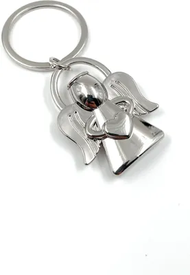 Produktbild von Onwomania - "Engel Herz Hand Schlüsselanhänger - Metall Glücksbringer ideal als Geschenk z.B. für den besten Freund, die beste Freundin, Mama