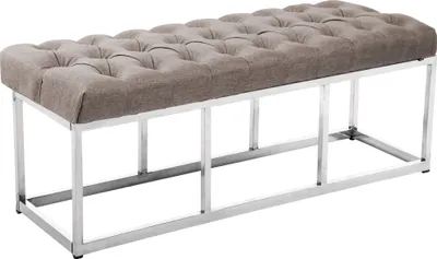 Produktbild von CLP Sitzbank Amun Stoff mit Edelstahlgestell taupe Größe 120 cm