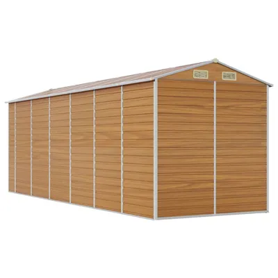 Obrázek produktu pro vidaXL Zahradní přístřešek světle hnědý 191x555x198 cm Pozinkovaná ocel