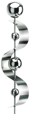 Produktbild von Kobolo Gartenstecker Gartenstab Edelstahl silber Blumenstecker Dekostecker SNAKE 145 cm | Garten Dekoration Ideen Vorgarten Beetstecker mit Erdspieß