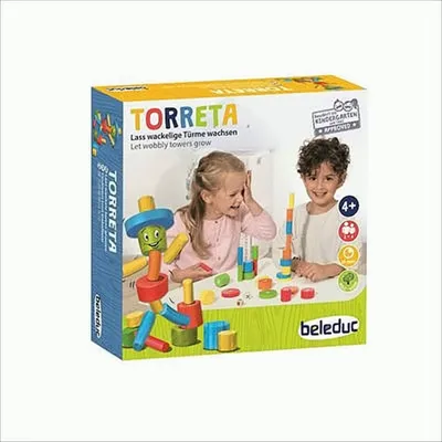 Produktbild von Beleduc Bauspiel Torreta Holz Geschicklichkeitsspiel 27-teilig