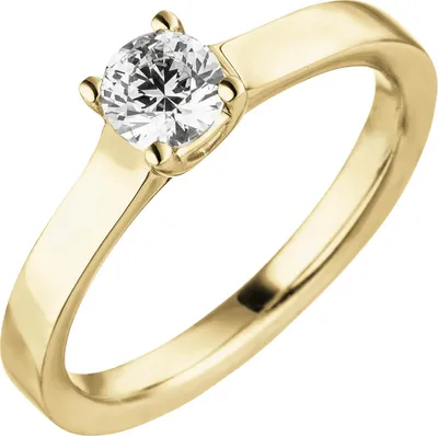 Produktbild von Solitär Ring aus 585 Gold Gelbgold mit Diamant Brillant 0,50 ct. W-SI Innenumfang 58mm  Ø18.5mm