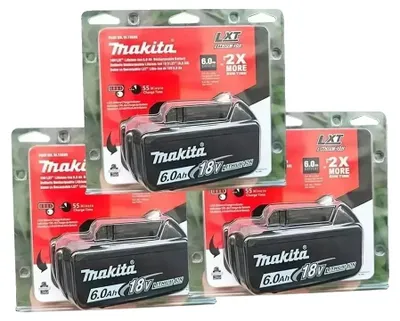 Obrázok produktu pre Nabíjateľná batéria, kompatibilná s elektrickými nástrojmi, viaceré ochranné funkcie, 3 kusy, 6,0 Ah, 18 V