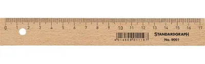 Produktbild von Standardgraph Holzlineal mit Stahleinlage 17 cm, aus Buchenholz, unlackiert