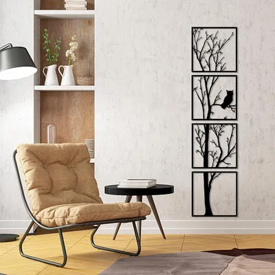 Produktbild von Moderne Metallwanddekoration - 4 Paneelen - Lenzentempel - 30x120cm Metall