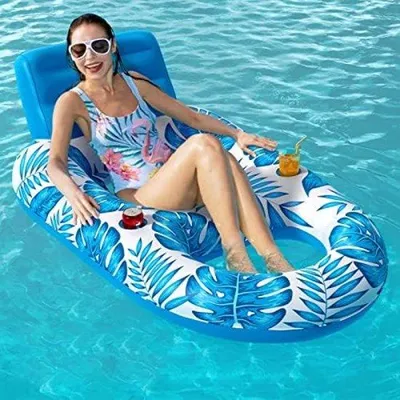 Produktbild von Famanu Aufblasbares Schwimmbecken mit Becherhalter - 180 cm x 122 cm