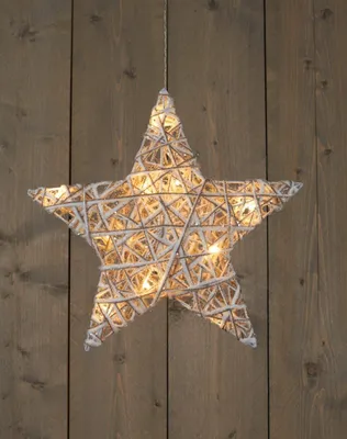Produktbild von Anna's Collection Batterie-Beleuchtung Jute-Stern 40 cm warmweiß
