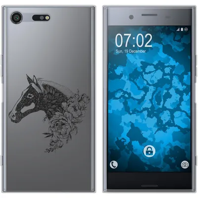 Produktbild von PhoneNatic Case kompatibel mit Sony Xperia XZ Premium Silikon-Hülle Floral Pferd M5-1