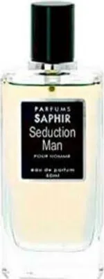 A bottle of Saphir Seduction Man Eau de Parfum.