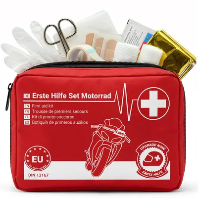 Produktbild von Verbandkasten Erste-Hilfe-Set Verbandtasche - DIN 13167 - Ausgabe 2026 - Motorrad - Verbandtrommel