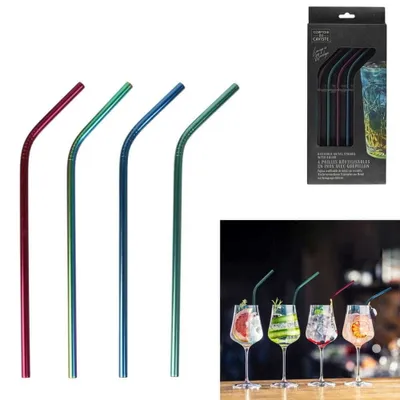 Immagine prodotto di Cannucce in acciaio inox, cannucce per cocktail, cannucce in acciaio inox per cocktail frullati, cannuccia per festeggiamenti