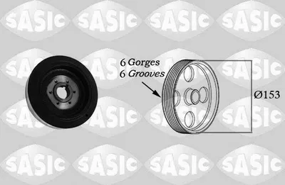 Produktbild von SASIC 2150026 Riemenscheibe Kurbelwelle für CITROËN JUMPER Kasten (244) 153mm