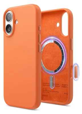 Produktbild von ELAGO Handyhülle für iPhone 17, Silikon Soft Case Magsafe, Orange