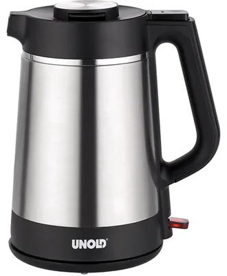 Produktbild von Unold BLITZKOCHER Thermo 18715, 1,5 l, 1800 W, Schwarz, Edelstahl, Kunststoff, Edelstahl, Wasserstandsanzeige, Drahtlos