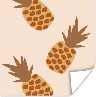 Produktbild von MuchoWow® Poster Sommer - Ananas - Obst 100x100 cm - Babyzimmer