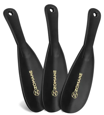 Immagine prodotto di Set di 3 aiutanti per indossare le scarpe, in plastica, neri, lunghezza 19 cm
